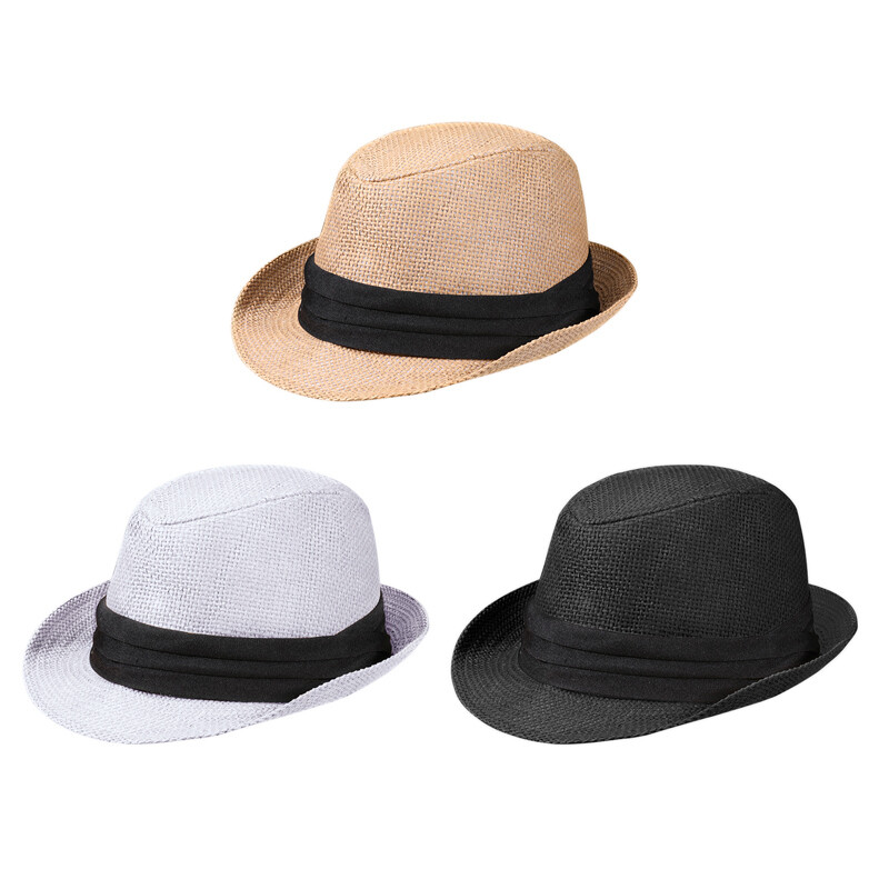 Шляпа Unisex Summer Straw Fedora Hat 